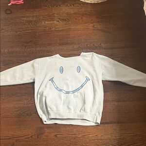 light blue Sweatshirt with Blue Smiley Face